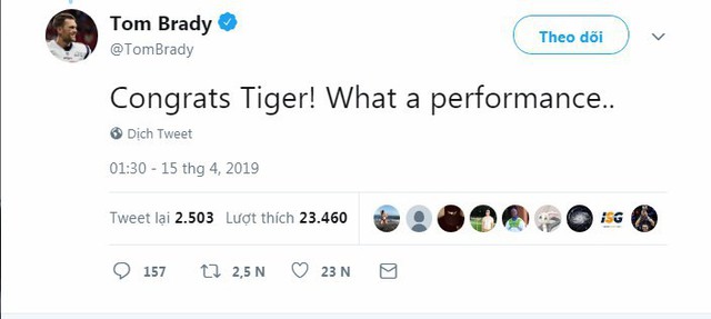 Tổng thống Trump, Obama và hàng loạt ngôi sao hân hoan chúc mừng chiến thắng của huyền thoại golf Tiger Woods trong giải Master 2019 - Ảnh 10. Tổng thống Trump, Obama và hàng loạt ngôi sao hân hoan chúc mừng chiến thắng của huyền thoại golf Tiger Woods trong giải Master 2019 - Ảnh 10.