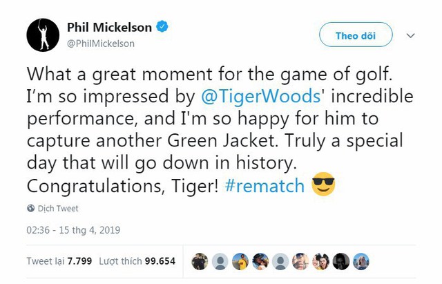Tổng thống Trump, Obama và hàng loạt ngôi sao hân hoan chúc mừng chiến thắng của huyền thoại golf Tiger Woods trong giải Master 2019 - Ảnh 4. Tổng thống Trump, Obama và hàng loạt ngôi sao hân hoan chúc mừng chiến thắng của huyền thoại golf Tiger Woods trong giải Master 2019 - Ảnh 4.