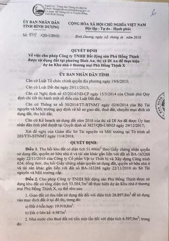 Bình Dương: Một công ty được giao 16 lô 'đất vàng' chỉ trong 5 năm - Ảnh 1.