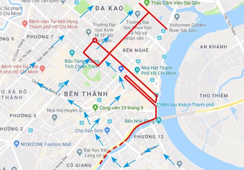 Nhiều tuyến đường ở trung tâm Sài Gòn bị cấm xe ngày cuối tuần - Ảnh 1.