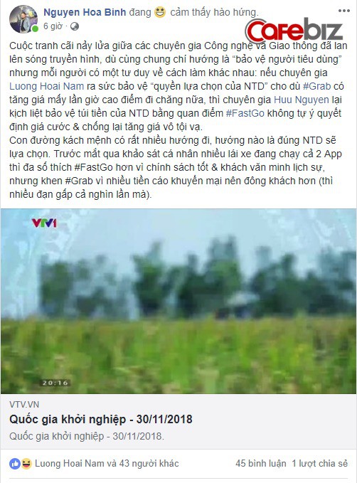 Cãi nhau 30 phút trên sóng truyền hình chưa đủ, lãnh đạo Fastgo và TS. Lương Hoài Nam tiếp tục khẩu chiến trên Facebook, mới nửa ngày đã đá qua lại gần 400 bình luận - Ảnh 1.