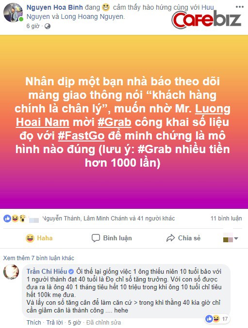 Cãi nhau 30 phút trên sóng truyền hình chưa đủ, lãnh đạo Fastgo và TS. Lương Hoài Nam tiếp tục khẩu chiến trên Facebook, mới nửa ngày đã đá qua lại gần 400 bình luận - Ảnh 2.