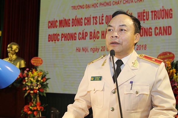 Thăng cấp bậc hàm Thiếu tướng đối với TS. Lê Quang Bốn, Hiệu trưởng Trường Đại học PCCC - Ảnh 1.