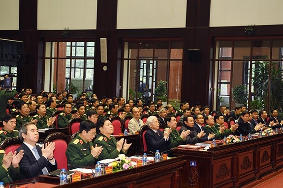 Những hình ảnh Tổng Bí thư, Chủ tịch nước Nguyễn Phú Trọng dự Hội nghị Quân chính toàn quân năm 2018 - Ảnh 7.