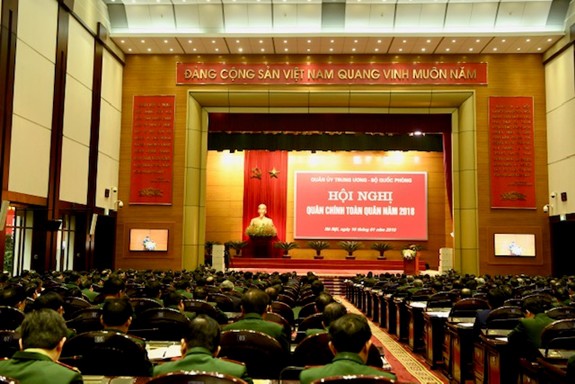 Những hình ảnh Tổng Bí thư, Chủ tịch nước Nguyễn Phú Trọng dự Hội nghị Quân chính toàn quân năm 2018 - Ảnh 8.