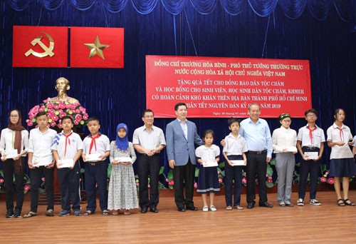 Phó Thủ tướng Trương Hòa Bình thăm, tặng quà Tết cho đồng bào dân tộc Chăm - Ảnh 1.