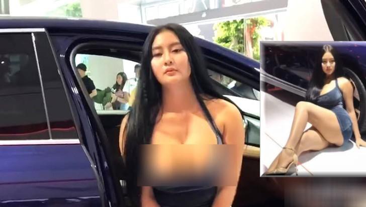 Người mẫu cố tình lộ cơ thể phản cảm ở Vietnam Motor Show 2019 - Ảnh 1.