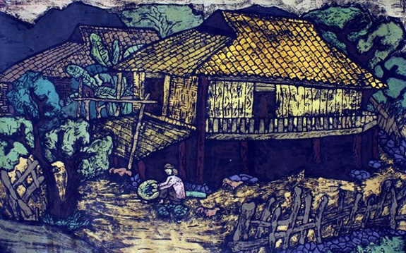 Trưng bày tranh khắc gỗ và áo dài in tranh đồ họa tại Bảo tàng Mỹ thuật Việt Nam 