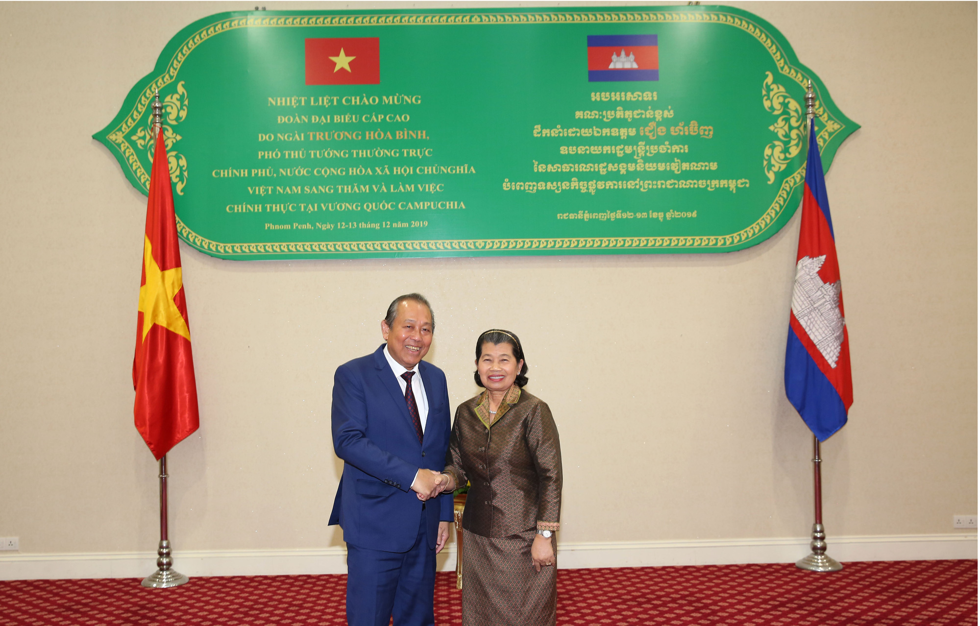 Phó Thủ tướng Thường trực hội đàm với Phó Thủ tướng Campuchia Men Sam An - Ảnh 1.
