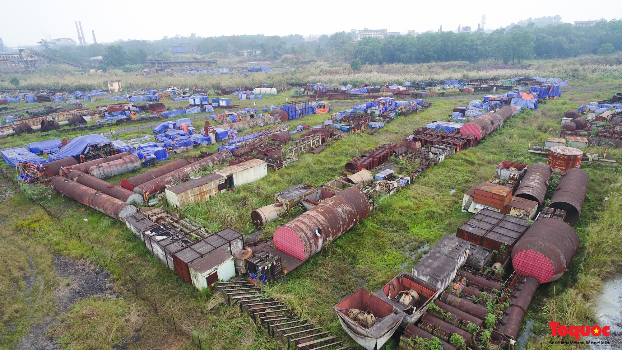 Sự hoang tàn, đắp chiếu bên trong dự án 8.100 tỉ đồng của Công ty Gang thép Thái Nguyên nhìn từ Flycam - Ảnh 4.