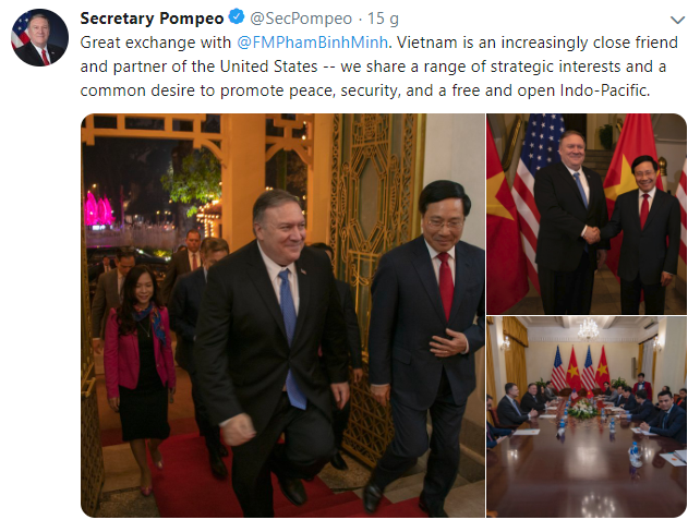 Ngoại trưởng Mỹ dành nhiều lời có cánh cho Việt Nam - Ảnh 1.