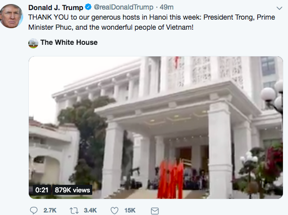 Đây là điều Tổng thống Trump không thể không tweet về Hà Nội, ngay cả khi đang ở trên máy bay - Ảnh 1.