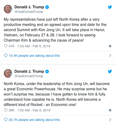 Twitter của Tổng thống Trump cập nhật mới nhất về thượng đỉnh Mỹ - Triều - Ảnh 1.