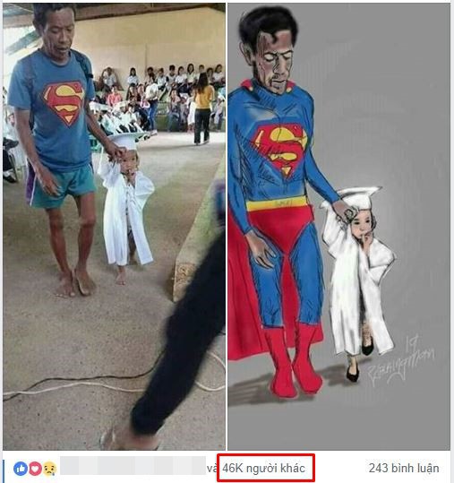 Hình ảnh ông bố Superman đi chân đất đến dự lễ tốt nghiệp mầm non của con gái khiến nhiều người cay mắt - Ảnh 3.