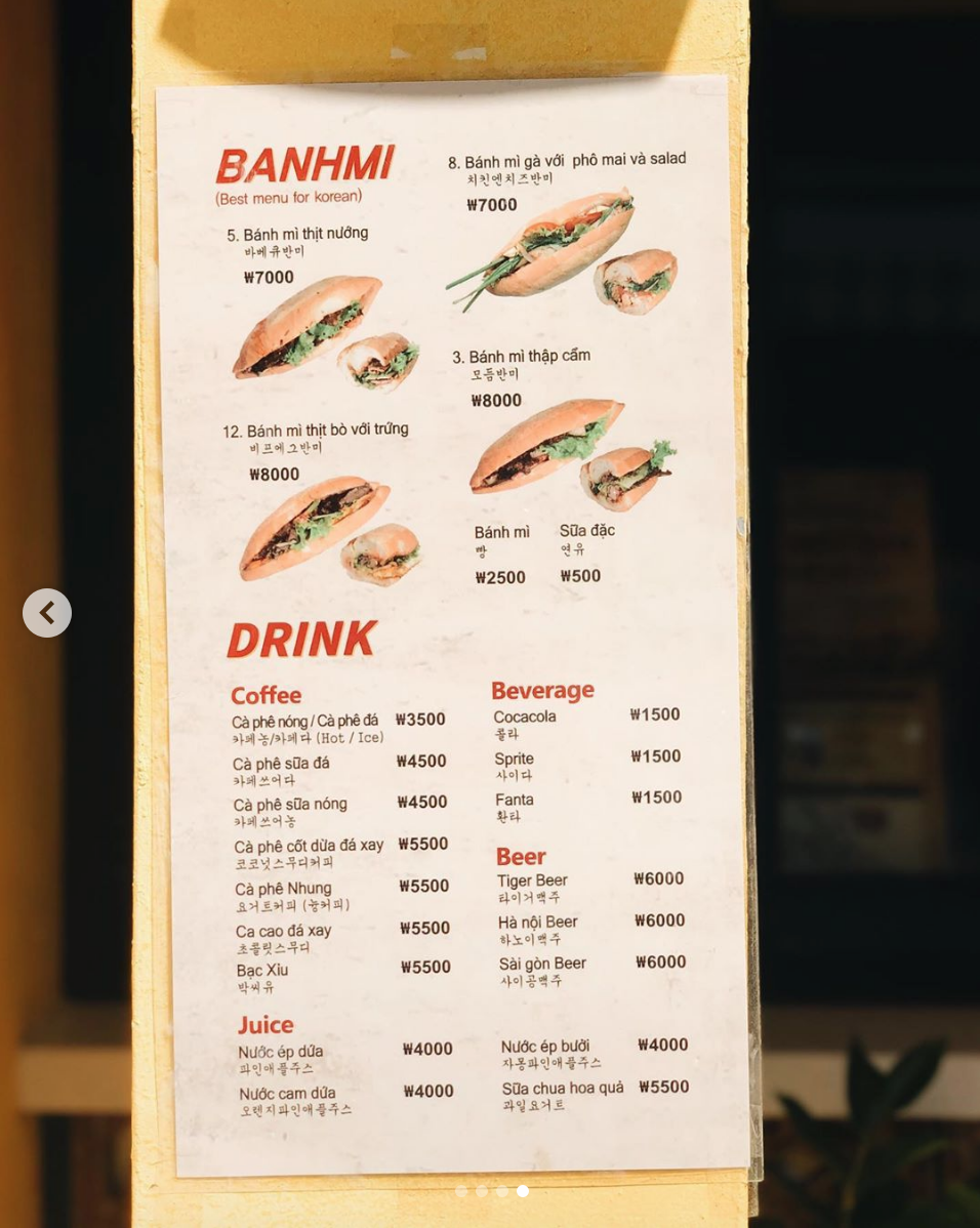 Banh mi 2025 dan han menu