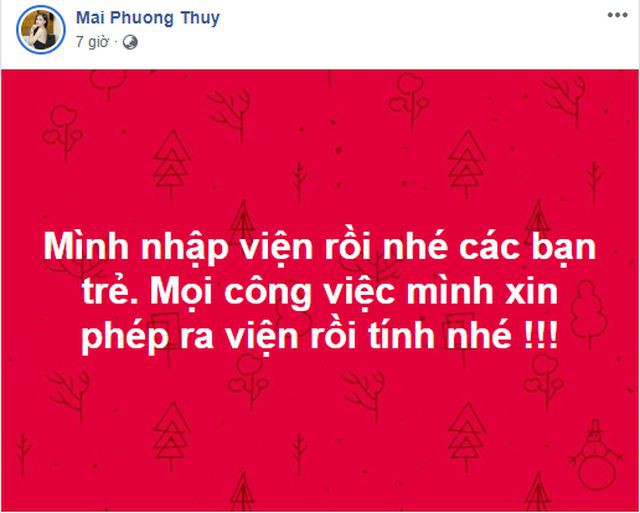 Hoa hậu Mai Phương Thúy phải nhập viện khẩn cấp cứu lúc nửa đêm - Ảnh 1.