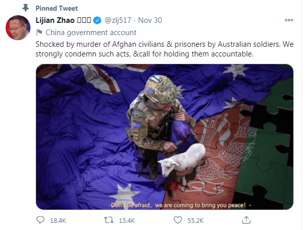 Trung Quốc đăng ảnh lính Australia gây sốc: &quot;Trò chơi giữa các nước lớn&quot;? - Ảnh 1.