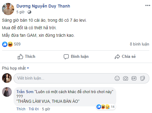 Anti-fan cà khịa mua áo Levi về để đốt, HLV Tinikun tỉnh bơ: Áo xịn đốt nhanh cháy nên mua nhiều vào - Ảnh 3.