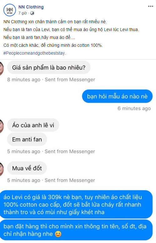 Anti-fan cà khịa mua áo Levi về để đốt, HLV Tinikun tỉnh bơ: Áo xịn đốt nhanh cháy nên mua nhiều vào - Ảnh 1.