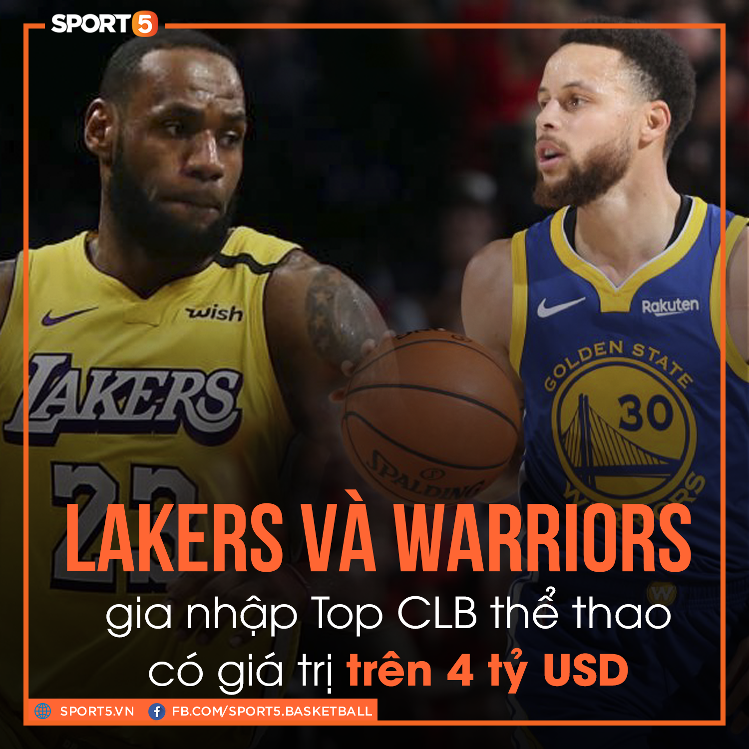 Giá trị thương hiệu tăng chóng mặt, Los Angeles Lakers và Golden State Warriors cán mốc 4 tỷ USD - Ảnh 1.
