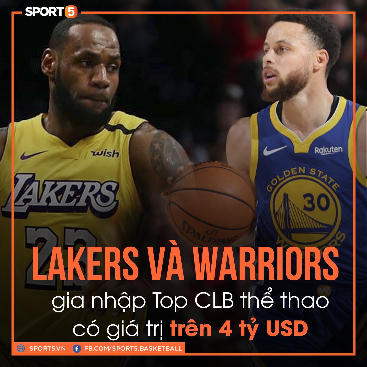 Giá trị thương hiệu tăng chóng mặt, Los Angeles Lakers và Golden State Warriors cán mốc 4 tỷ USD - Ảnh 1. Giá trị thương hiệu tăng chóng mặt, Los Angeles Lakers và Golden State Warriors cán mốc 4 tỷ USD - Ảnh 1.