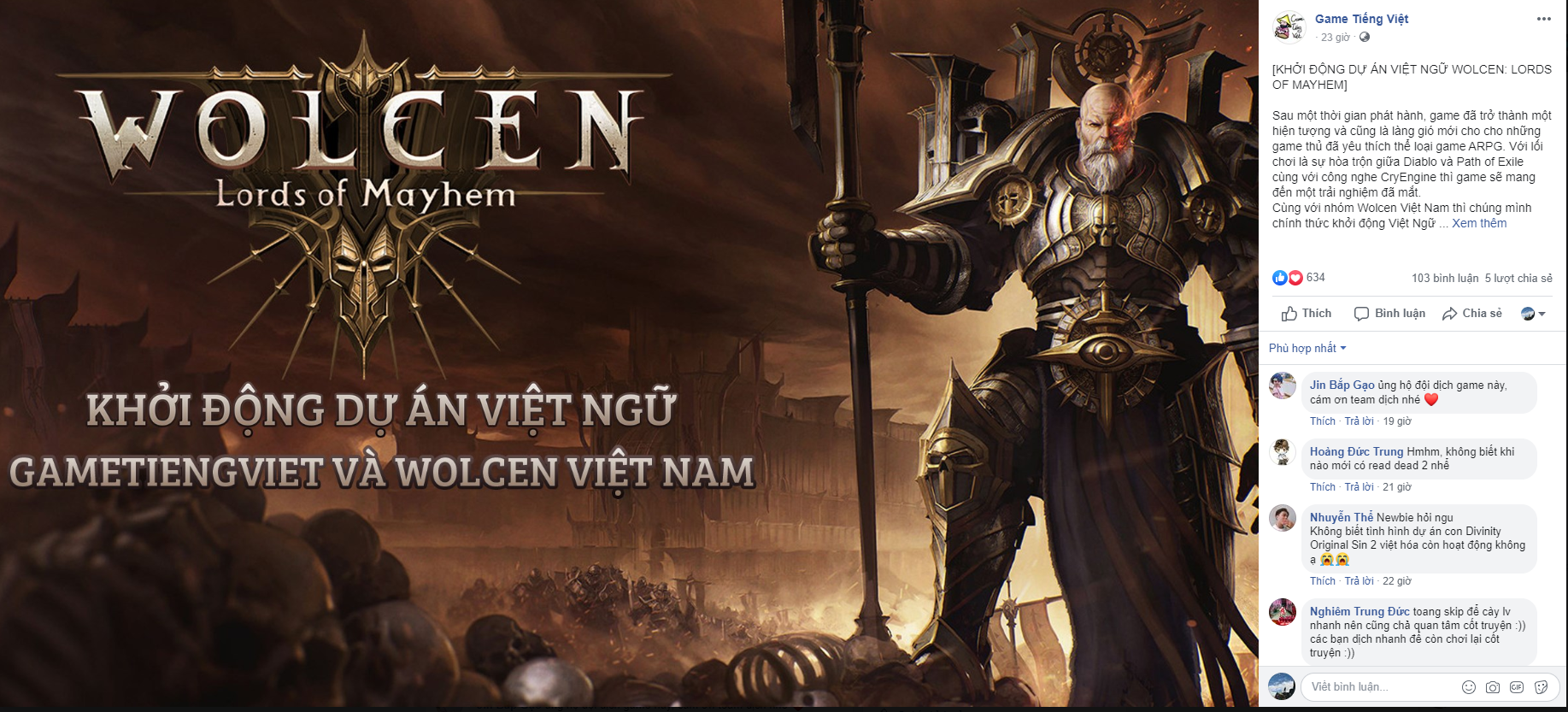 Làm mưa làm gió trên Steam, Wolcen: Lords of mayhem sắp được Việt ngữ - Ảnh 1.