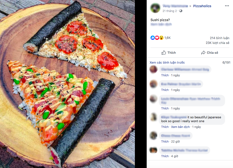 Chiếc pizza sushi đang gây bão Internet với 23 nghìn lượt share: Sự kết hợp vừa lạ vừa quen nhưng gọi tên thế nào mới đúng đây ta? - Ảnh 2.
