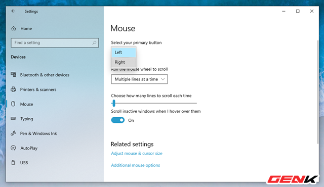 Cách thiết lập sử dụng chuột cho người thuận tay trái trên Windows 10 - Ảnh 4.