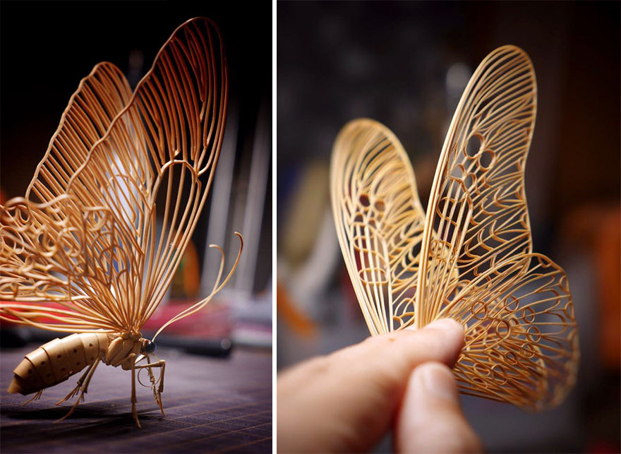 Chiêm ngưỡng côn trùng tre tinh xảo y như thật, người xem chỉ biết thán phục bàn tay tài hoa của nghệ sĩ Nhật - Ảnh 7.