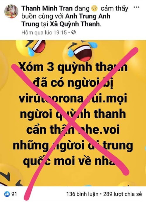 Nghệ An: Xử lý nhiều đối tượng tung tin đồn sai sự thật về dịch virus Corona - Ảnh 2. Nghệ An: Xử lý nhiều đối tượng tung tin đồn sai sự thật về dịch virus Corona - Ảnh 2.