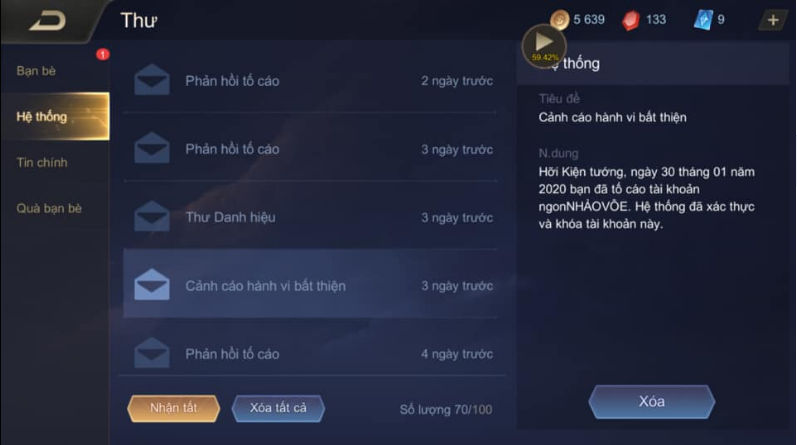 Liên Quân Mobile: Game thủ tung bằng chứng tố Garena chỉ khóa nick vi phạm 1 ngày rồi thả - Ảnh 2.