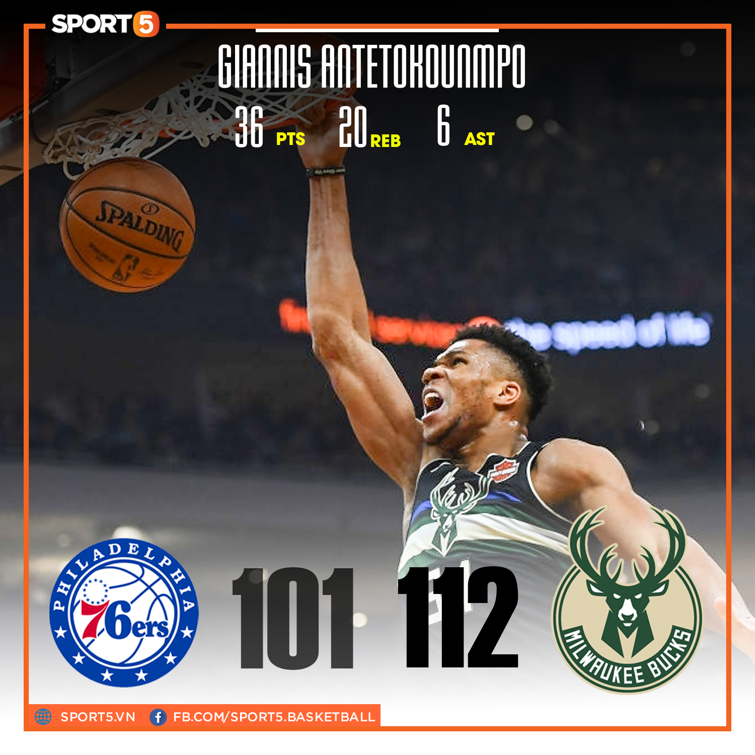 Milwaukee Bucks đè bẹp Philadelphia 76ers trong ngày Giannis Antetokounmpo sánh ngang huyền thoại Kareem Abdul-Jabbar - Ảnh 1.