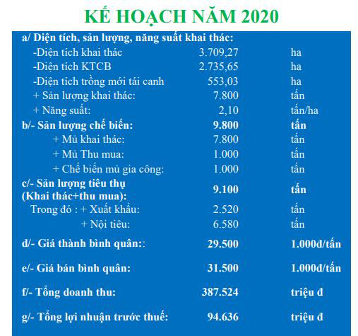 Cao su Tây Ninh (TRC) đặt mục tiêu lãi trước thuế gần 95 tỷ đồng năm 2020 - Ảnh 2.