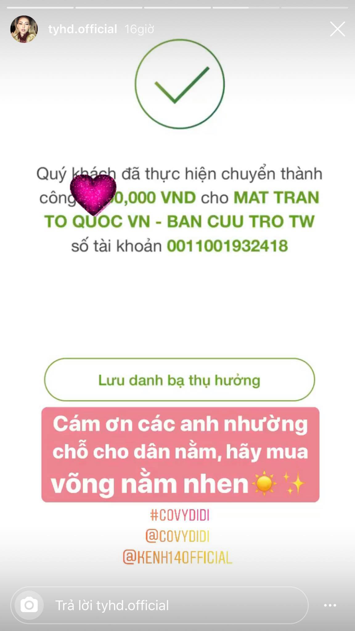 Cộng đồng mạng rần rần ủng hộ quỹ phòng chống dịch Covid-19: Có ít góp ít, có nhiều gửi nhiều cùng nhau đẩy lùi Cô Vy - Ảnh 8.