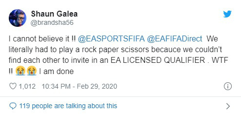 Chuyện hài ở giải Esports phương Tây: Không thể tìm thấy nhau, 2 tuyển thủ FIFA phải giải quyết thắng thua bằng cách oẳn tù tì - Ảnh 1.