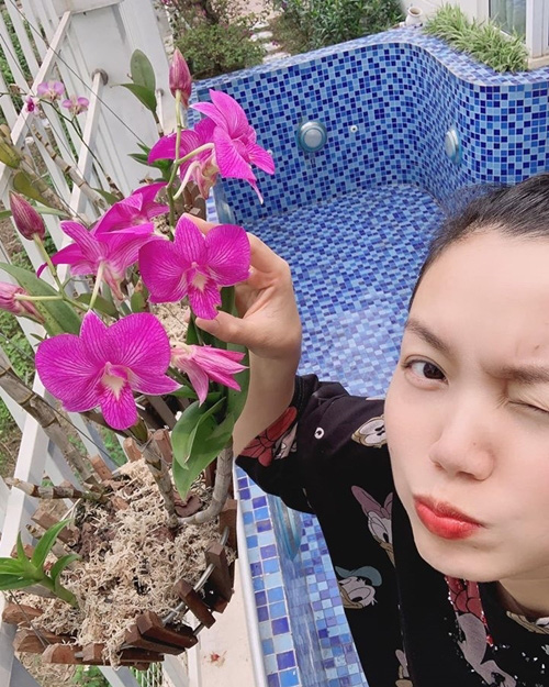 Ca sĩ Nguyễn Ngọc Anh 'trốn' Covid-19 trong khu vườn đầy hoa - Ảnh 2.