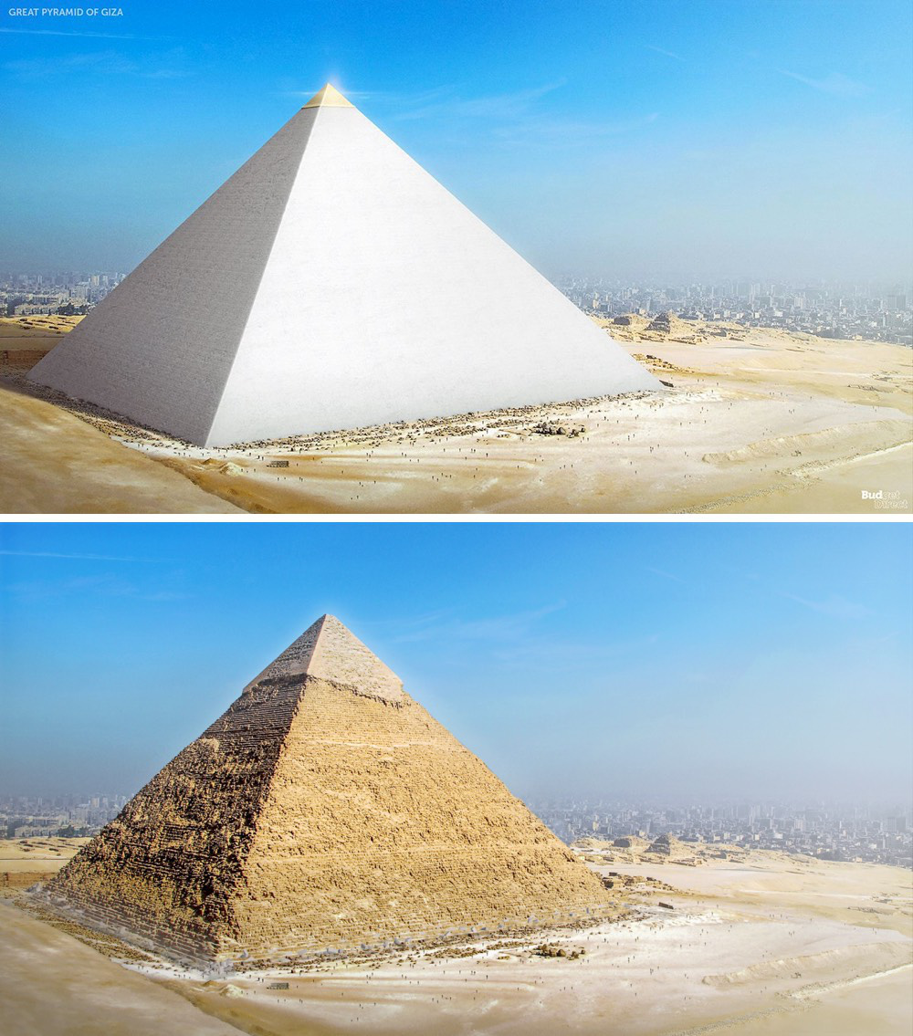 Hình ảnh được cho là diện mạo gốc của kim tự tháp Ai Cập khi vừa ...