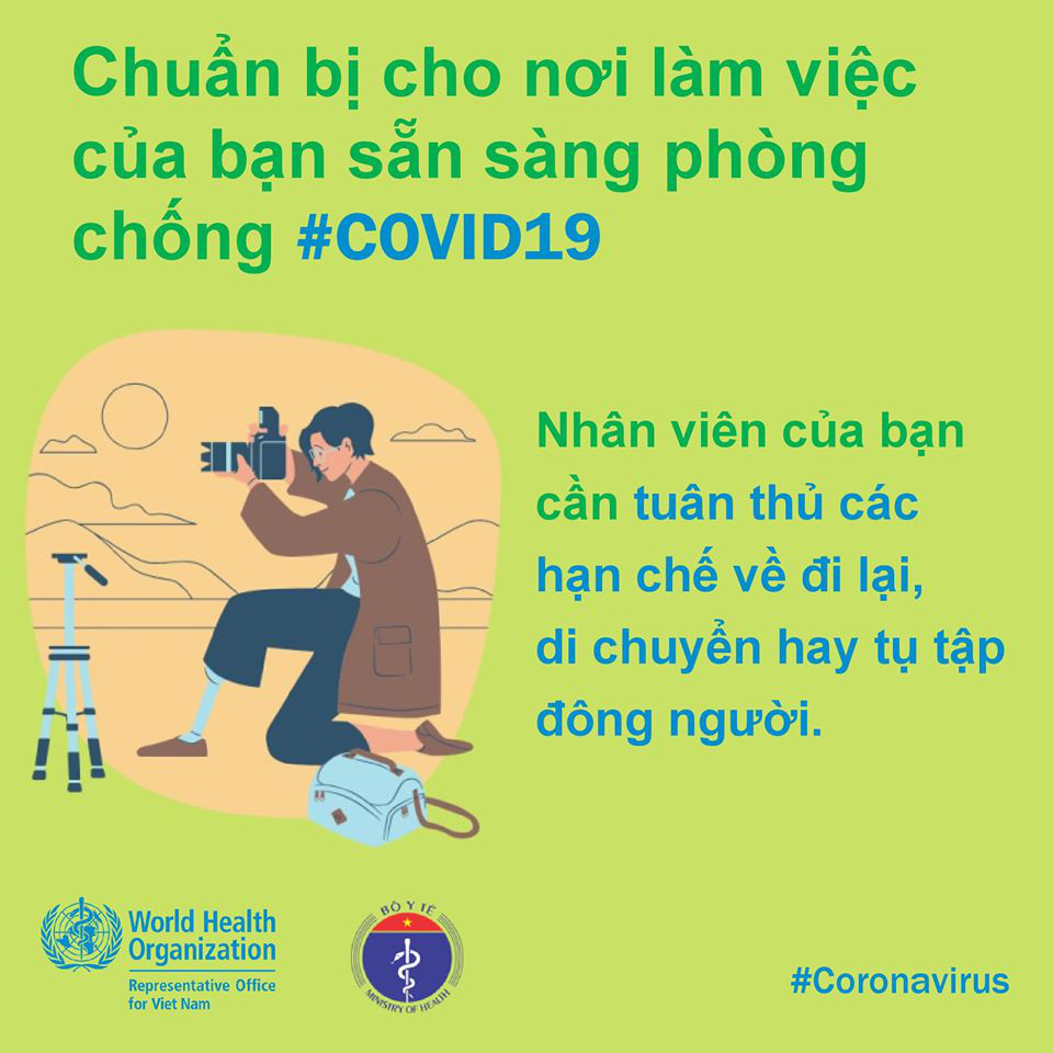 Tổ chức Y tế Thế giới (WHO) phối hợp với Bộ Y tế đưa ra những lưu ý cần thiết khi đi làm để phòng chống COVID-19 - Ảnh 10.