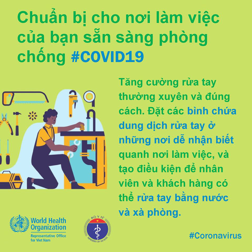 Tổ chức Y tế Thế giới (WHO) phối hợp với Bộ Y tế đưa ra những lưu ý cần thiết khi đi làm để phòng chống COVID-19 - Ảnh 5.