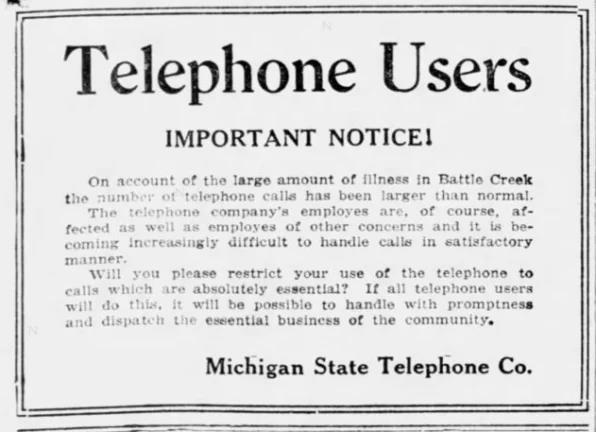 Cách ly xã hội thời dịch 102 năm trước, vì sao các công ty ‘cầu xin’ khách hàng hạn chế sử dụng điện thoại hết mức có thể? - Ảnh 3.