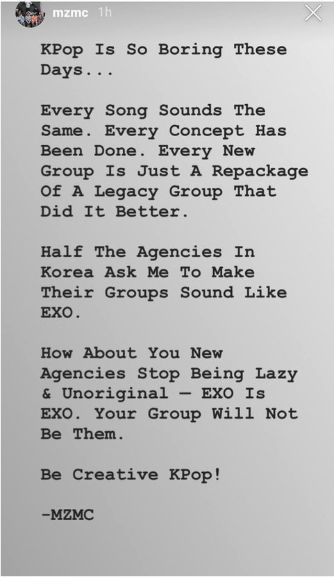 Producer nhà SM chê nhạc Kpop ngày càng chán, đạo nhái nhiều và tiết lộ được các công ty yêu cầu sáng tác ca khúc giống hit của EXO - Ảnh 1.