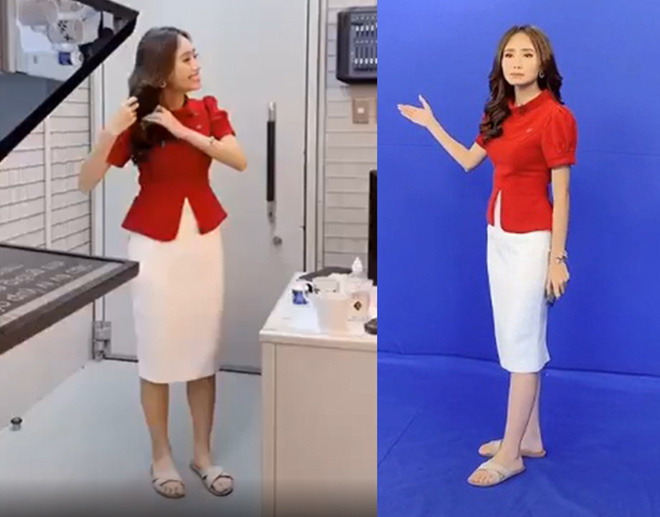 Hình ảnh gây cười khi làm chương trình của BTV thời tiết xinh đẹp - Ảnh 5. Hình ảnh gây cười khi làm chương trình của BTV thời tiết xinh đẹp - Ảnh 5.