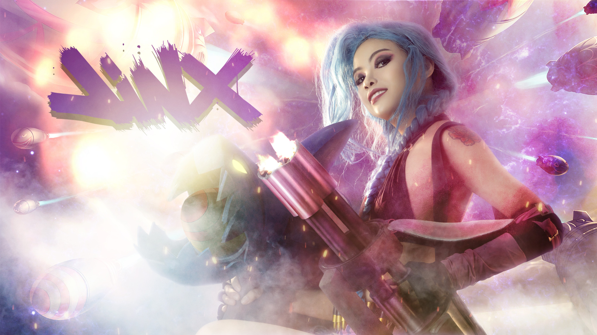 Đốn tim trước bộ ảnh Cosplay Jinx của hot streamer Michu: Trước sau như một y hệt bản gốc - Ảnh 3.