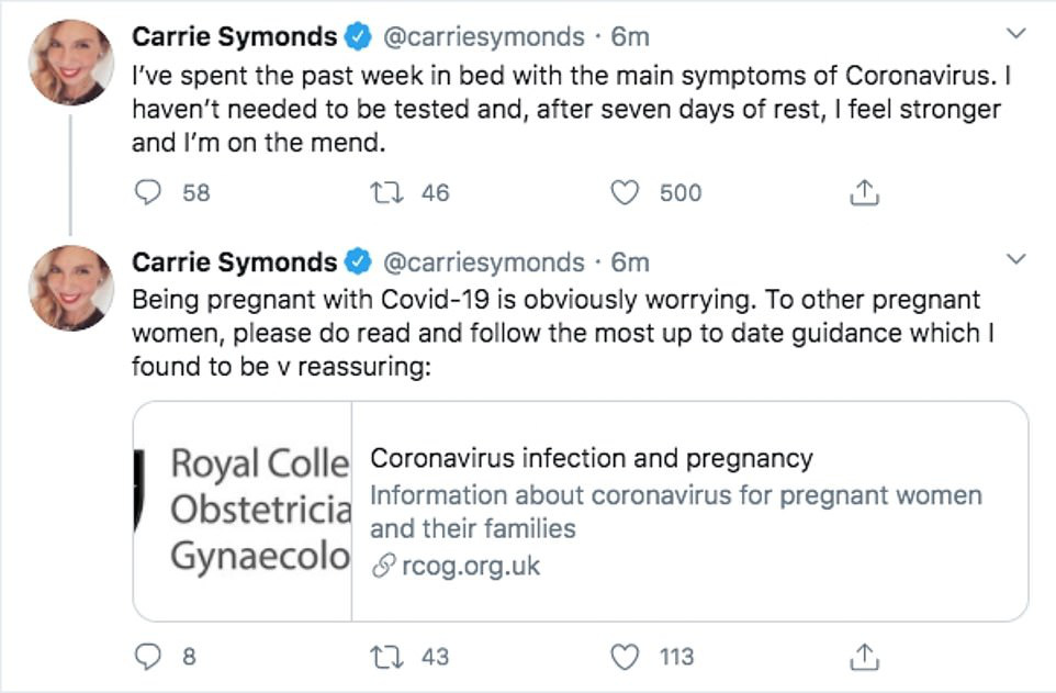 Hôn thê của Thủ tướng Anh có triệu chứng nhiễm Covid-19 khi đang mang thai, phải nằm trên giường bệnh suốt 7 ngày - Ảnh 1.