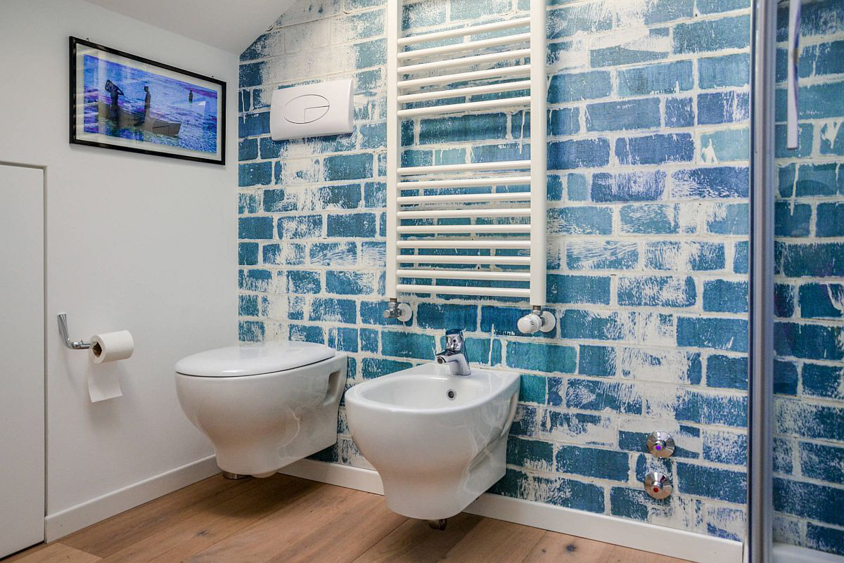 Decor phòng tắm mùa hè &quot;mát lịm&quot; với tông màu trắng - xanh - Ảnh 2.