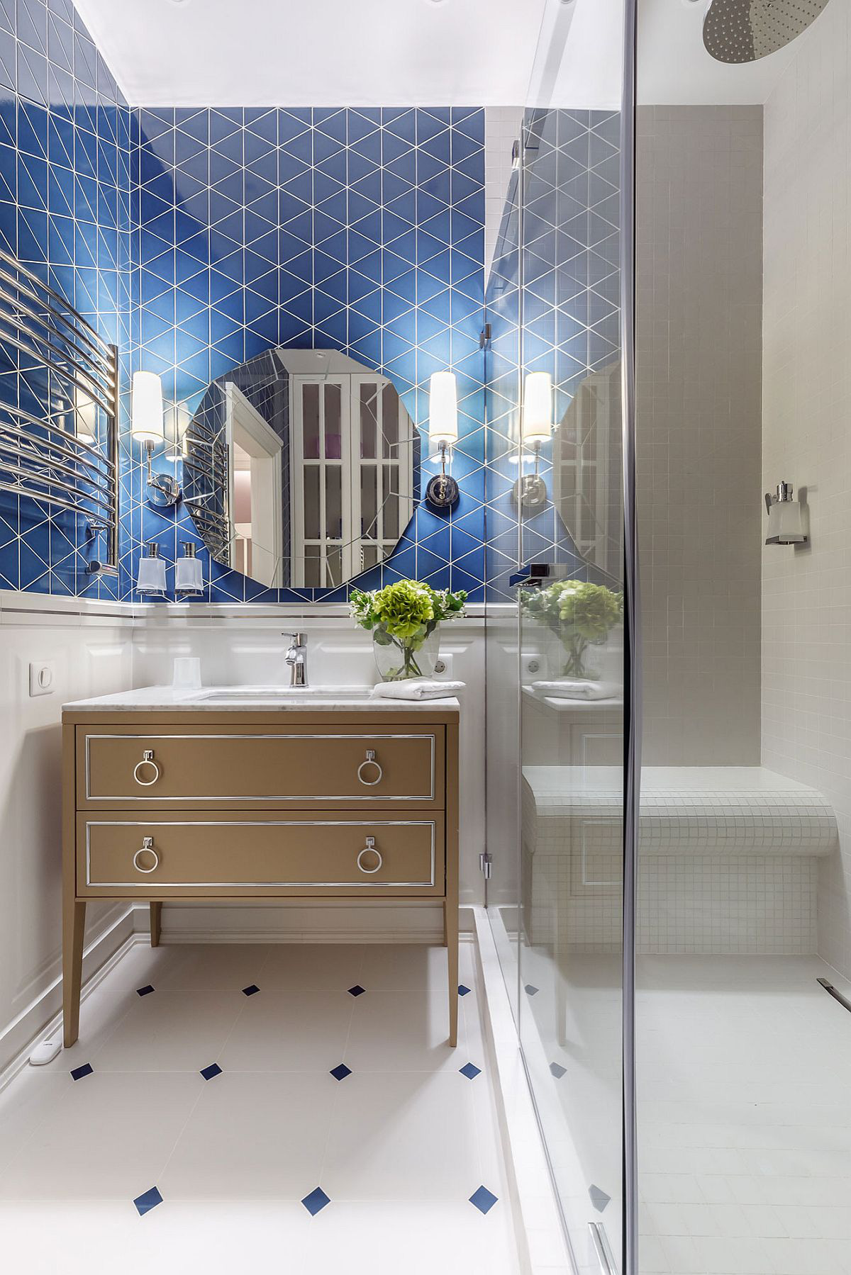 Decor phòng tắm mùa hè &quot;mát lịm&quot; với tông màu trắng - xanh - Ảnh 7.