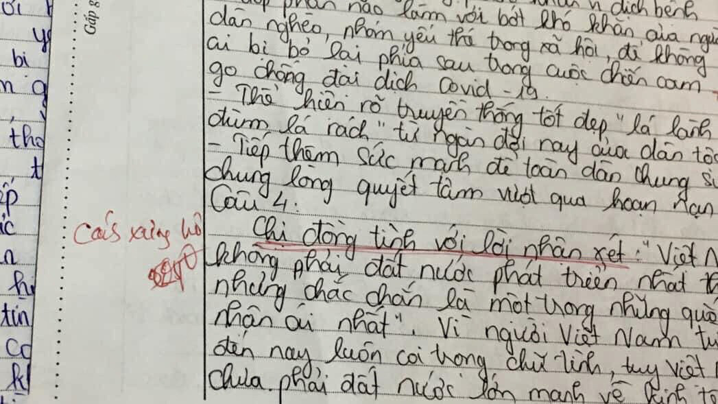 Bài thi với màn hỏi - đáp độc nhất vô nhị của nữ sinh Hà Nội: Dòng chữ gạch chân đỏ hút nghìn like - Ảnh 2.