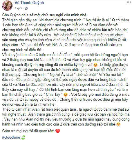 &quot;Người ấy là ai?&quot;: Vũ Thanh Quỳnh xác nhận làm bạn với Alan Phạm, Thu Ngọc (Mây Trắng) vào tận trang cá nhân để an ủi - Ảnh 2.