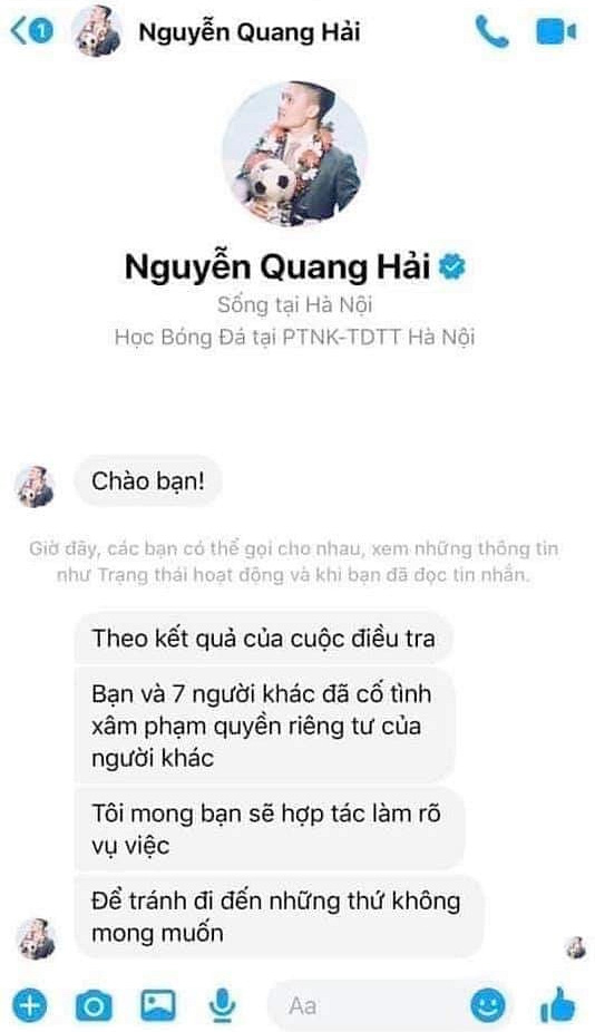 Lộ tin nhắn được cho là đích danh Quang Hải gửi đến nhóm hacker, ngầm thông báo đã tìm ra thủ phạm hack tài khoản Facebook của chàng cầu thủ trẻ? - Ảnh 3.