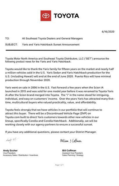 Toyota Yaris đột tử ở Bắc Mỹ - Ảnh 1.